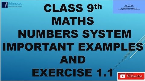 Class 9th Chapter 1st Number System Exercise 1.1 with Important Examples