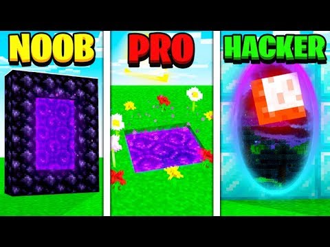 MINECRAFT NOOB vs PRO vs HACKER PORTALS!