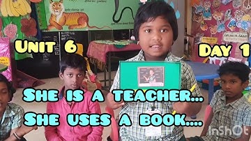 Term3 unit 6 Day 1/1a.Introducing structure He is a... He uses a... /English Ennum Ezhuthum