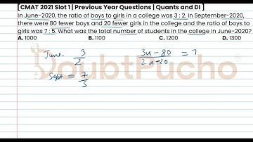 CMAT | CMAT 2021 Quant, Slot 1 | Q3: Video Solution | #cmatprep #cmat #doubtpucho #cmatpreparation
