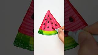 Watermelon Art Trick #shorts #artshorts #diy #painting