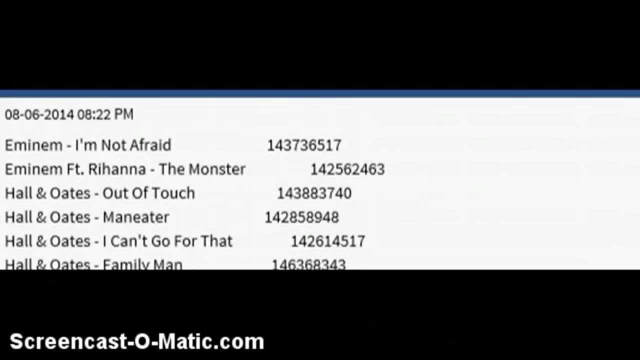 My Top 10 Roblox Boombox Ids 2015 Youtube - music codes for roblox eminem