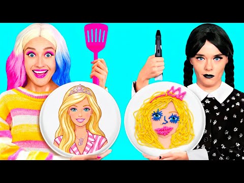Fantastic 3d Pen vs Pancake Art Challenge with Wednesday Addams | Funny Challenges by Fun