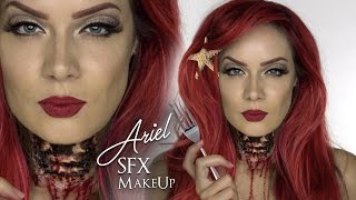Ariel Ripped Throat SFX MakeUp | Halloween Disney The Little Mermaid | Shonagh Scott