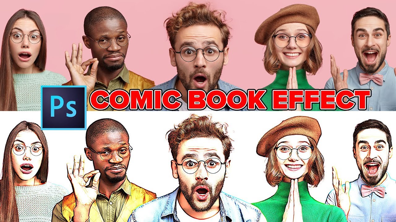 Comic Book Effect In Photoshop Turn A Photo Into A Cartoon Youtube