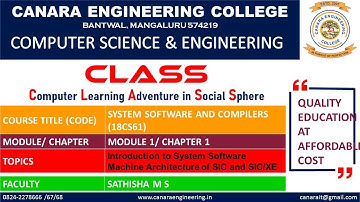 VTU SS and CD (18CS61) SYSTEM SOFTWARE AND COMPILERS[INTRODUCTION TO SYSTEM SOFTWARE] (M1 L1)
