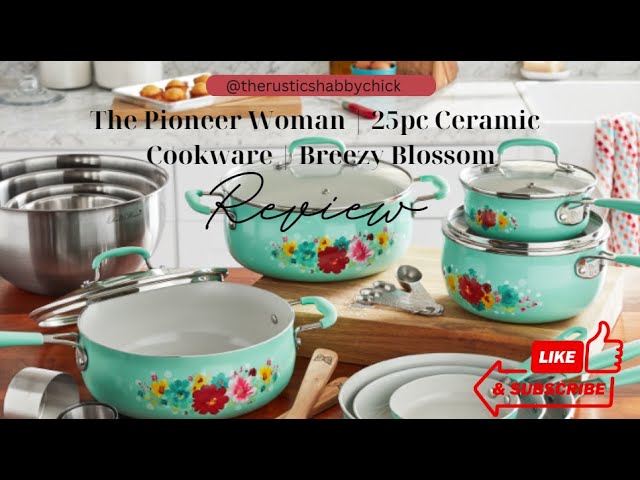 The Pioneer Woman 12-Pieces Porcelain Enamel Classic Ceramic Cookware Set,  Gray 