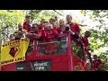 WatfordFC Open Top Bus Starts its Premier League Parade at ASDA Dome 2015