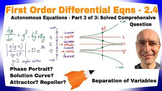 First Order ODE - 2.4 - Autonomous Equations - Part 3 of 3