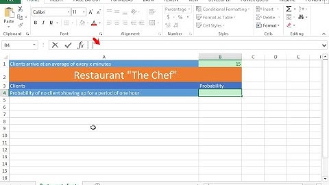 Use the EXPON.DIST function to guess how many customers will come in an hour (Excel 2013)