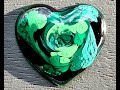 #1116 Incredible 'Feathering' Effects In These Cute Little Green Resin Hearts