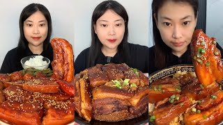 ASMR SOSLU ÇİN YEMEKLERİ SPICY CHINESE FOOD 吃辛辣的中国菜 (Pork Belly) 🍖MUKBANG 먹방 🌶