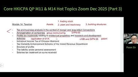 Core HKICPA QP M11 & M14 Hot Topics Zoom Dec 2025 (Part 3)
