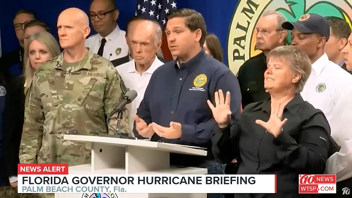 Florida Governor Ron DeSantis holds Hurricane Dori...