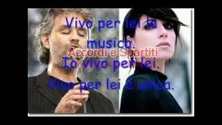 Video voorbeeld van "Vivo per lei con testo -Andrea Bocelli e Giorgia"