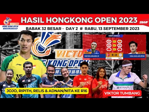 Hasil Hongkong Open 2023 hari ini, day 2 ~ Axelsen Tumbang, Jojo, Ripith, Relis &amp; Adnan/Nita Ke R16