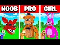 NOOB vs PRO vs GIRL FRIEND Minecraft FNAF ANIMATRONICS House Build Battle! (Building Challenge)