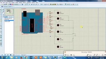 Arduino LED Blinking Knight rider Project in Proteus 8 ISIS. Tutorial 05