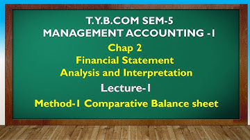 T Y BCOM SEM - 5 | MANAGEMENT ACCOUNTING-1 | FIN STAT ANALYSIS LEC 1 | GUJARATI By Suresh Sir