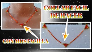 COLLAR FACIL DE HACER CON MOSTACILLA / TECNICA LADRILLO O BRICK /📿 DIY 📿/ BY Diego Duque