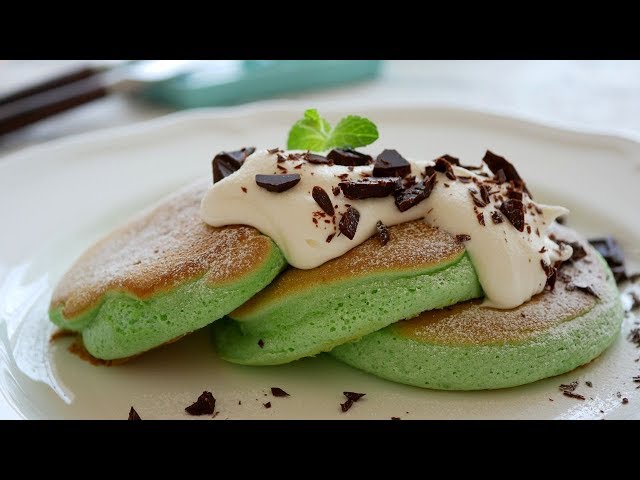 しゅわしゅわふんわり～♡チョコミントスフレパンケーキ | Chocolate Mint Souffle pancakes