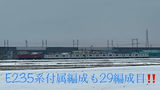 E235系J29編成配給EF81-140号機牽引❗️