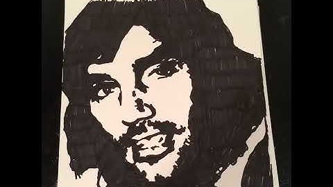 George Best Sharpie drawing time lapse