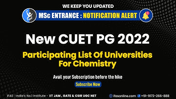 New CUET PG 2022 Participating List Of Universities for Chemistry