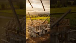 Mountain Orchard Sky Bridge Villa Construction Timelapse | Viral Luxury Countryside Build  #shorts
