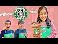 OPENING MY OWN STARBUCKS AT HOME WITH MY BROTHER & SISTER | Rimorav Vlogs