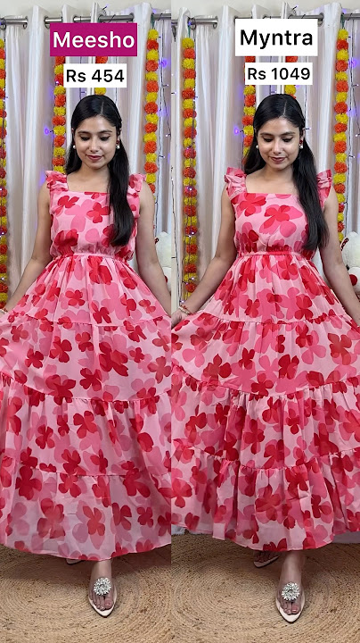 Meesho vs Myntra |Unboxing Dress| Honest Review| Maxi Dress| Long dress| #meesho #myntra