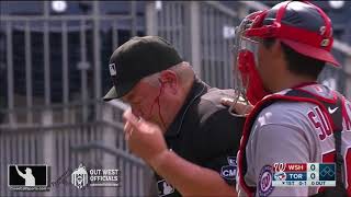 Injury - Umpire Joe West, Bloodied by Bat, Leaves Game in DC...Then Returns An Inning Later screenshot 2