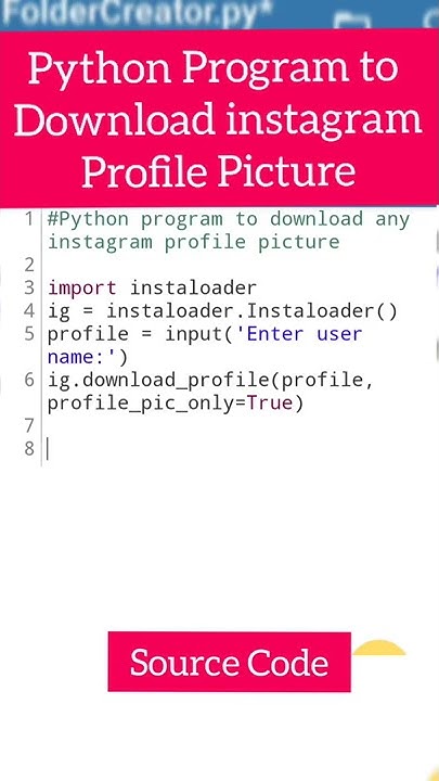 Python source code to download instagram profile picture #python # ...