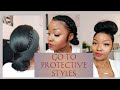 Simple Go To Protective styles| RELAXED HAIR| April Sunny