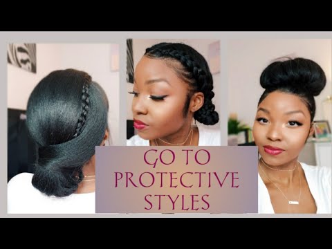 Simple Go To Protective Styles Relaxed Hair April Sunny Youtube