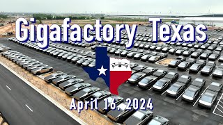 "Cybertrucks All Backed Up" Tesla Gigafactory Texas 4/16/2024 10:10AM