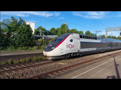 TGV InOui, Robel, IC und ICE4, 185er DB Cargo, 146er mit Dostos + SWEG am 12.07.2022 Oberesslingen