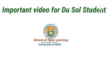 Du Sol Assignment based Evaluation Result & Important talk to All Sol Student about Result and Study