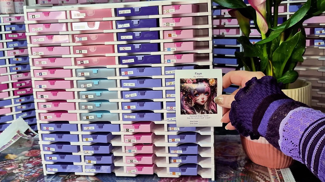 ASMR Diamond Painting • New Canvas Setup & First Section