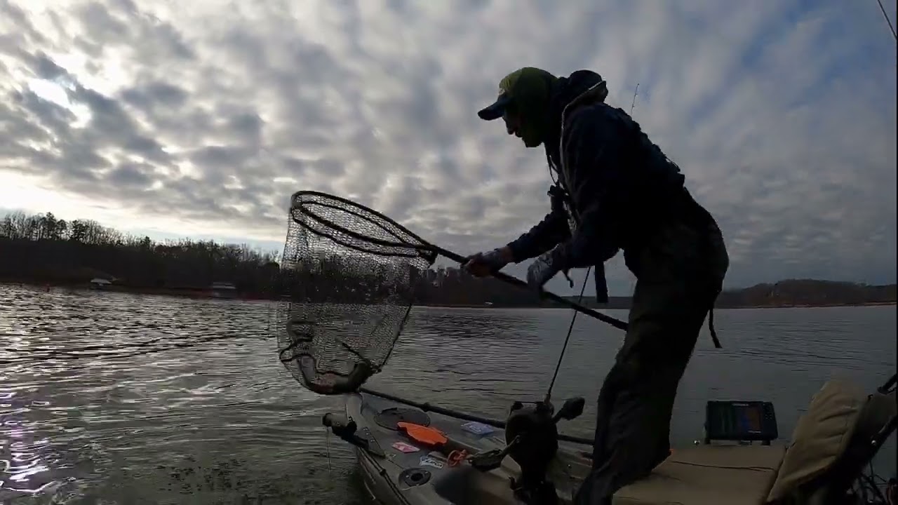My first successful winter outing Kayak Bass fishing (Lake Hartwell