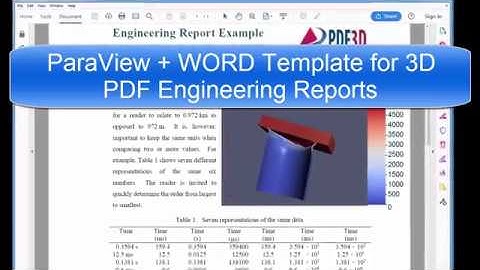 ParaView + WORD Template for 3D PDF Engineering Reports