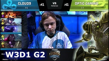 Cloud 9 vs OpTic Gaming | Week 3 Day 1 of S8 NA LCS Spring 2018 | C9 vs OPT W3D1 G1