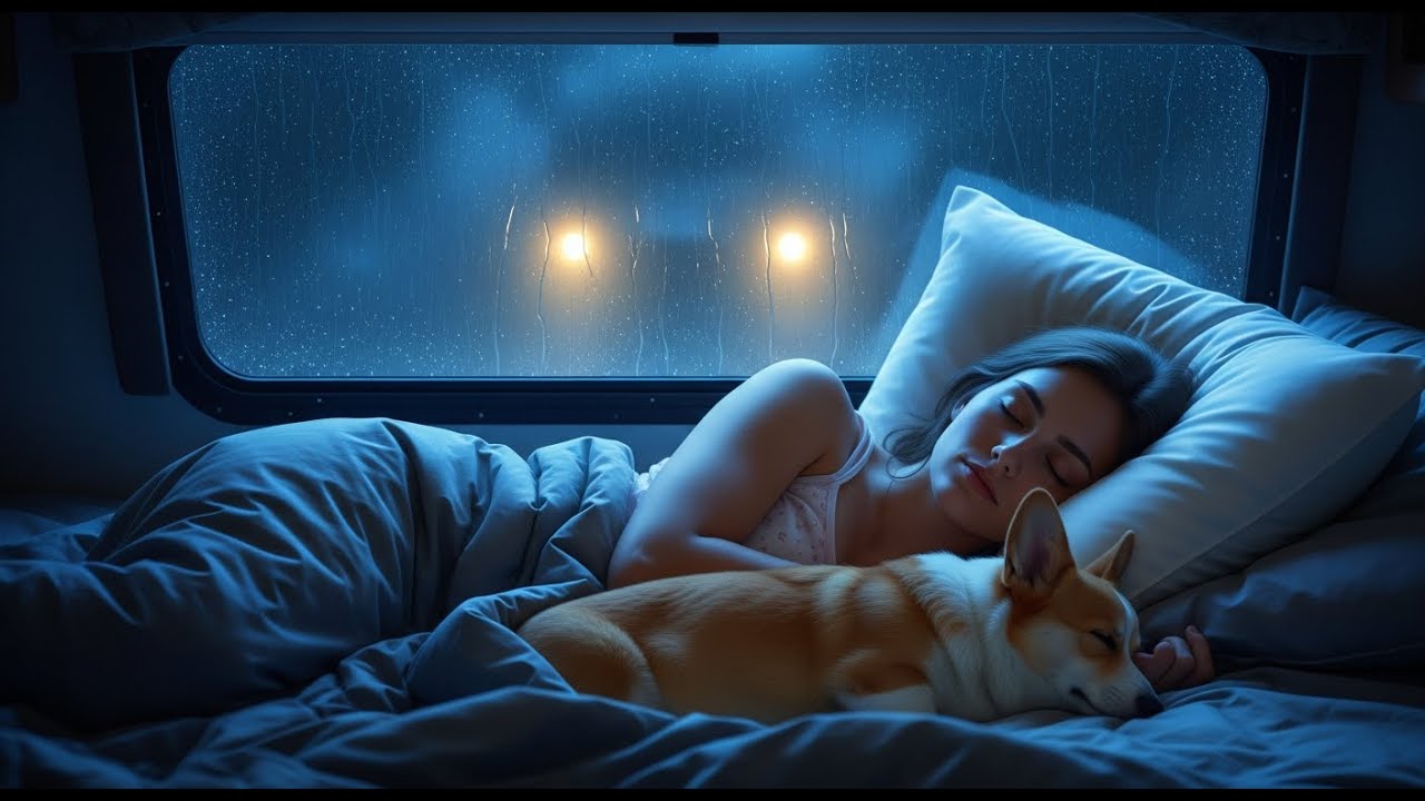 Super Heavy Rainstorm | Rain Sounds for Sleeping | Thunderstorm Outside Campervan Window