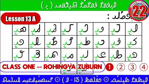 Lesson 13 A Class 1 Rohingya Zuburn Basic Education Curriculum And Textbook Committee Episode 22