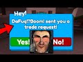  dafuqboom sent me a trade and it happened   toilet tower defense roblox