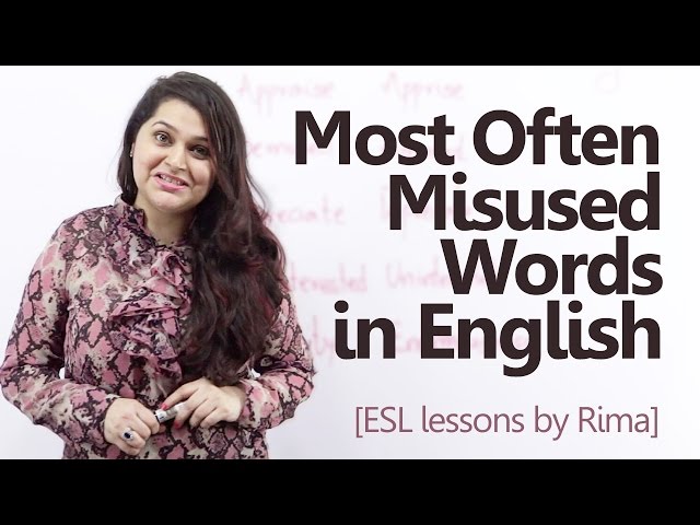 English 12 - Mr. Rinka Lesson #51 Commonly Misused English Words