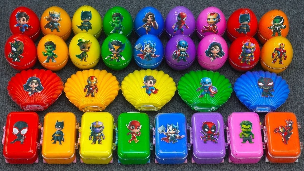 Marvel Superheroes Slime Moments! Spider-Man, Superman, Hulk & More Satisfying Clay Play 🎉