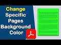 How to change specific pages background color in PDF using Adobe Acrobat Pro DC