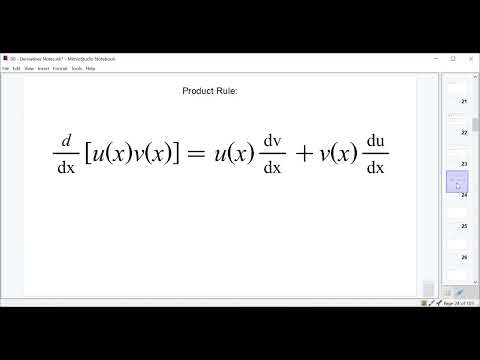 Derivatives Lecture 3 - The Product Rule