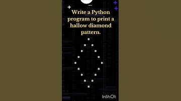 Hallow diamond pattern using python#Interview question#python3 #coding #pythonforbeginners